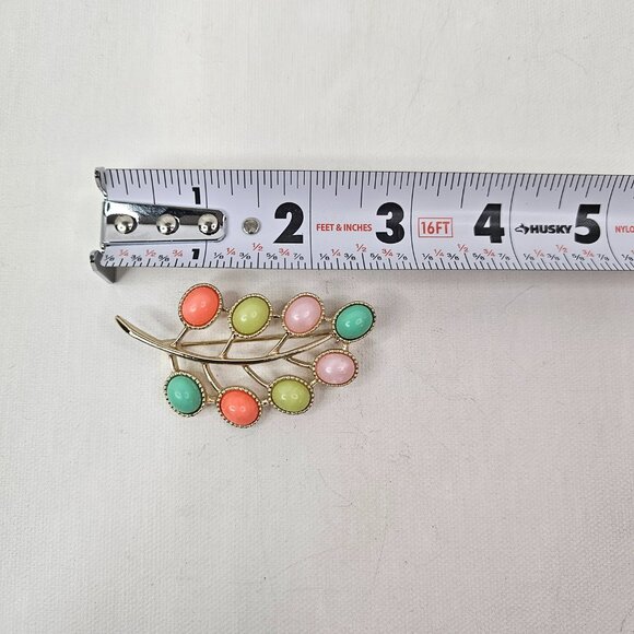 Sarah Coventry Pastel Easter Egg Brooch Candy Land Multicolor Open Back Pin - Picture 9 of 9